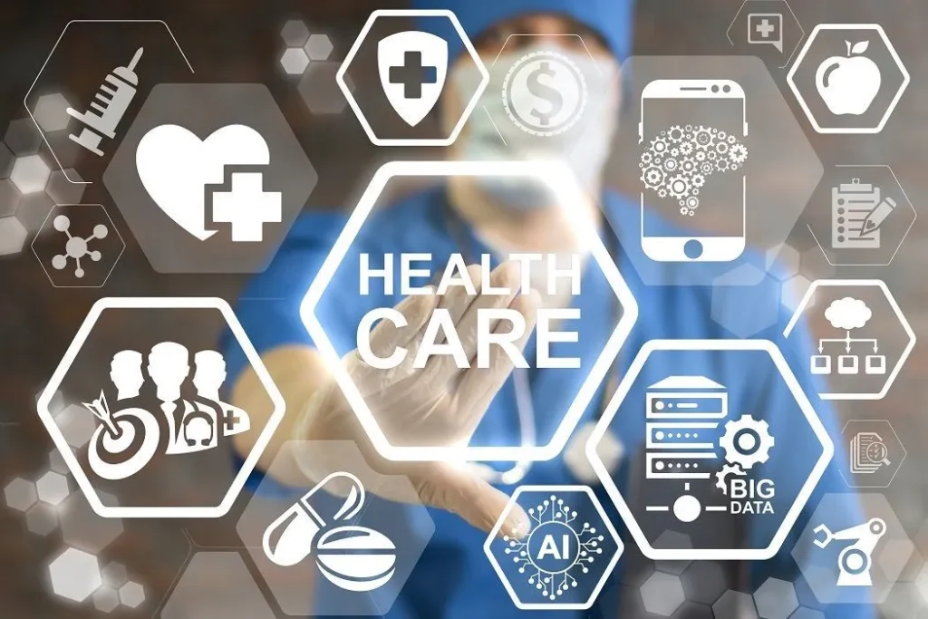 Show how hospitals use analytics for diagnosis, personalized treatment, resource allocation, and outbreak prediction