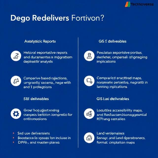 Sample population analysis report and GIS maps for government planning