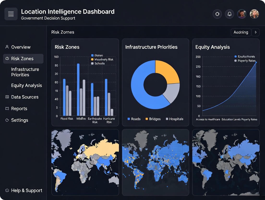 Location intelligence dashboard for government decision support