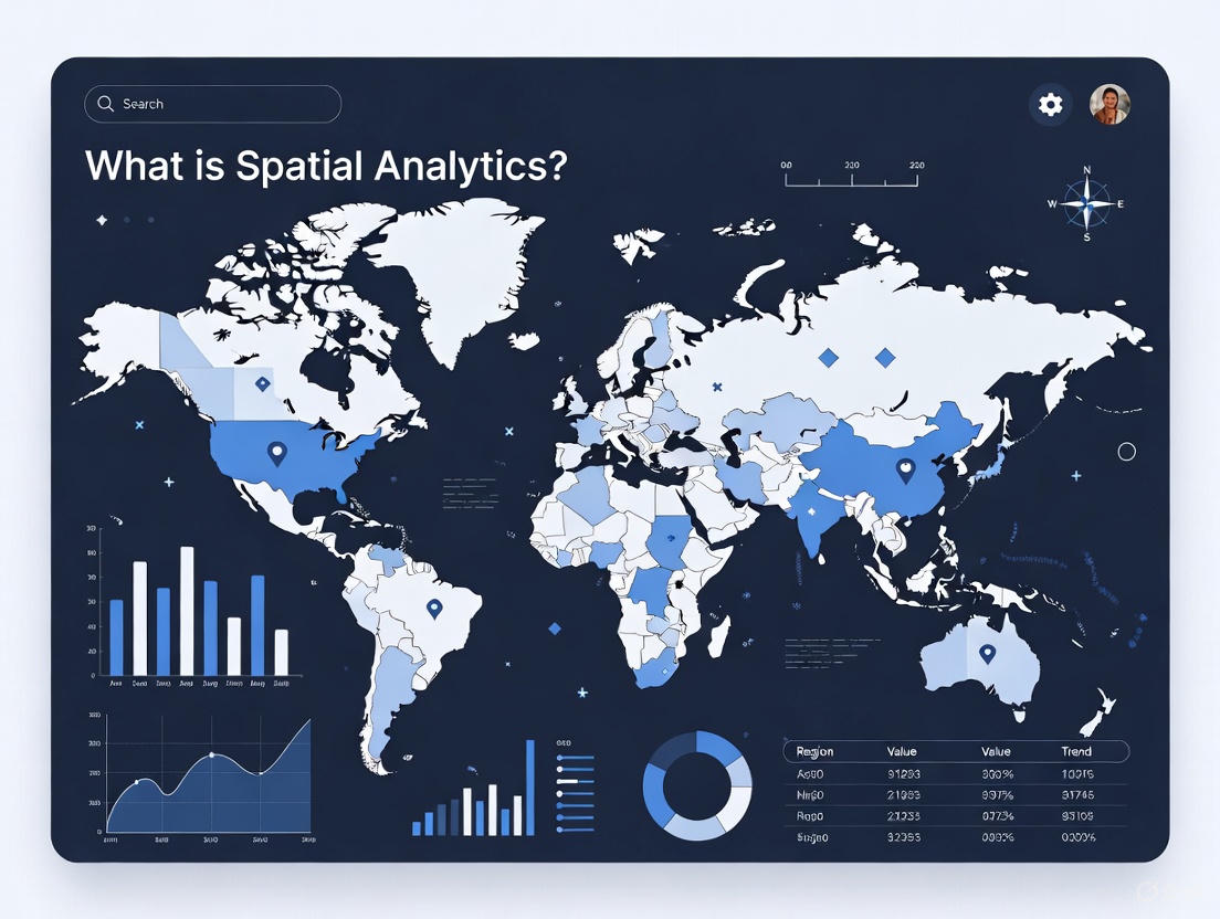 Geospatial data layers showing spatial analytics components